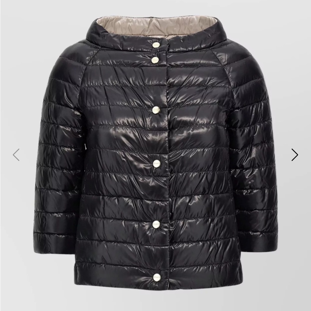 HERNO down jacket 3/4 sleeve black reversible